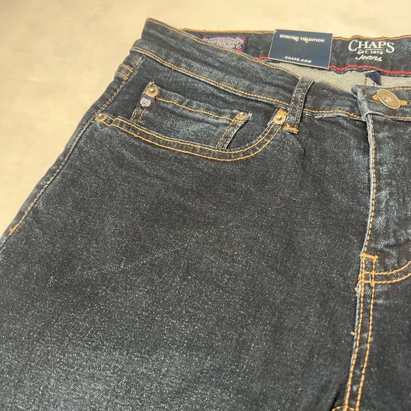 Chaps Men's Deep Indigo Straight Jeans - Picture 5 of 10